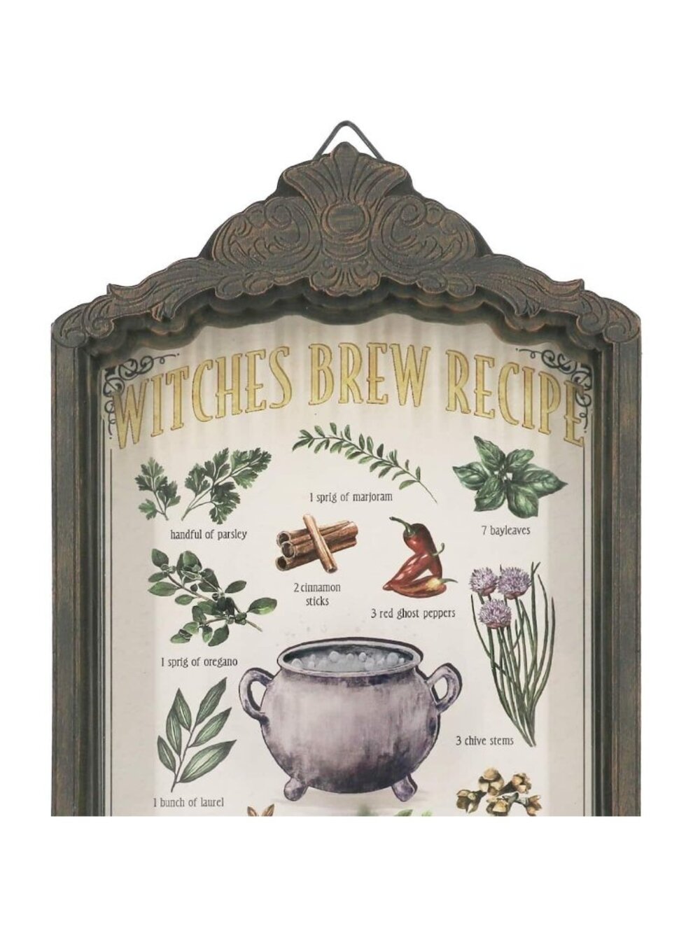 NWT 'Witches Brew Recipe' Halloween Sign Decoration Wicca Michaels Ashland Decor